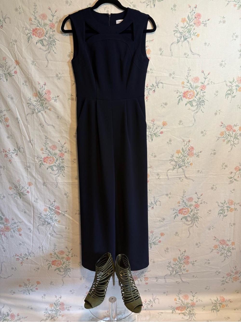 Calvin Klein Navy Sleeveless Midi Dress